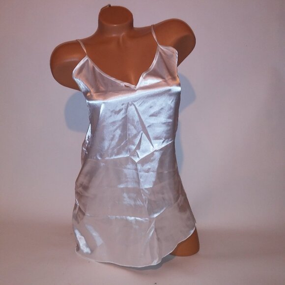 Lovers Lane Lingerie Chemise Slip Small White Solid Sleepwear Preowned, small te - Picture 1 of 8